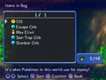 Poké can be added to the inventory if switched with another item.