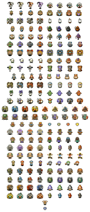 Shiren 1 DS - Monster Sprite Sheet White.png